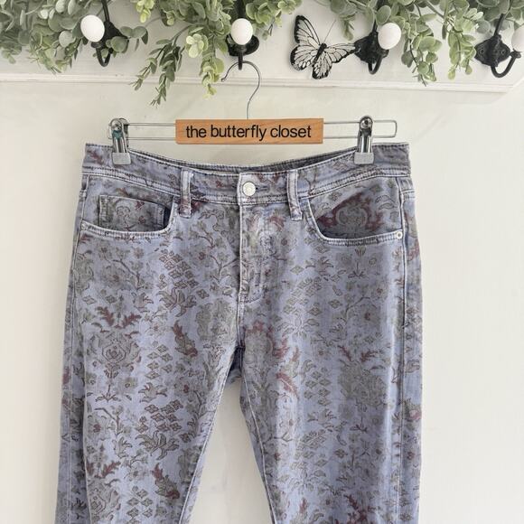 Anthropologie Pilcro Floral Print Slim Fit Boyfriend Jeans 27 CP - Picture 3 of 5